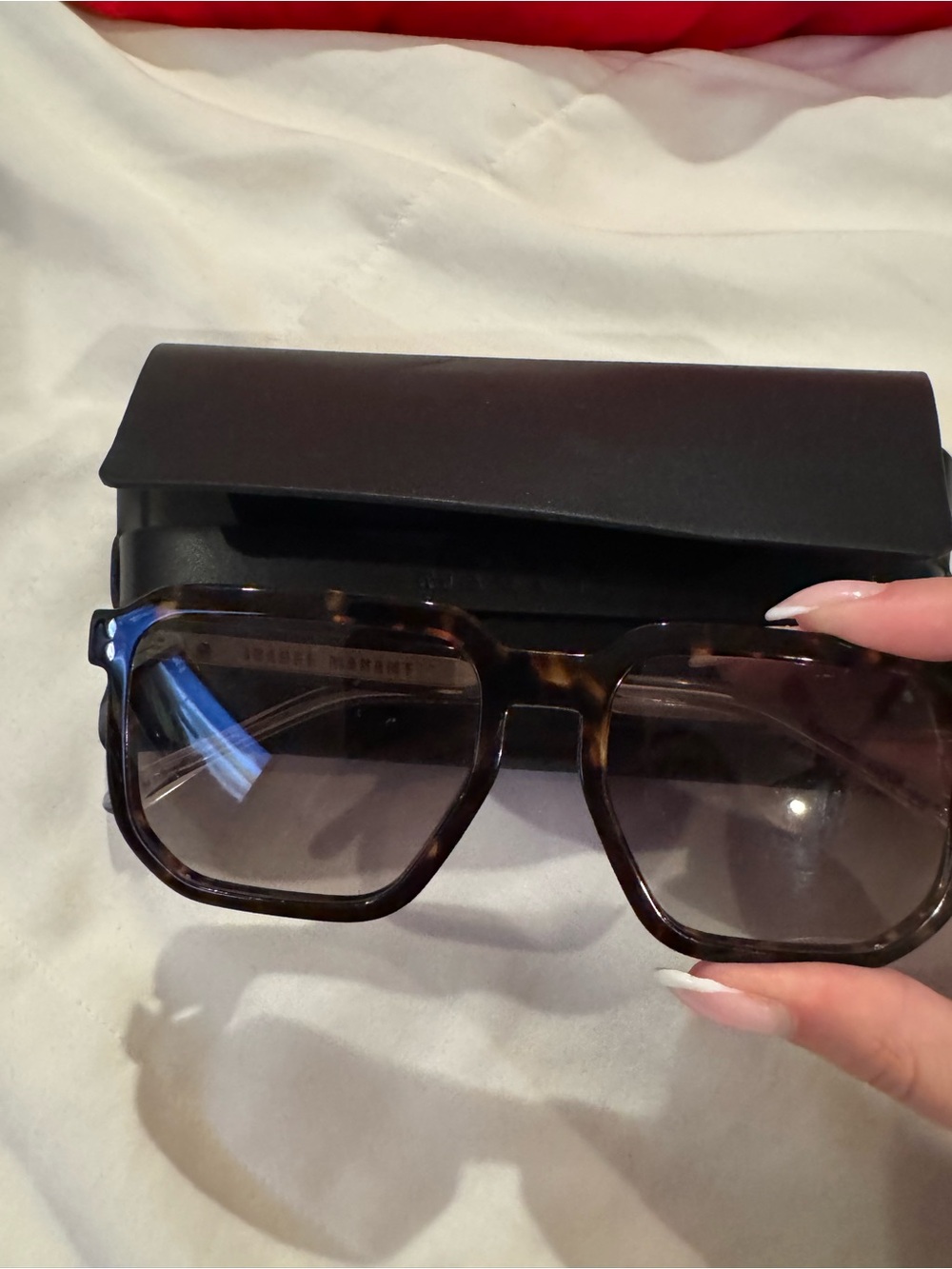 Isabel Marant Tortoiseshell Square Sunglasses with Brown Gradient Lenses
